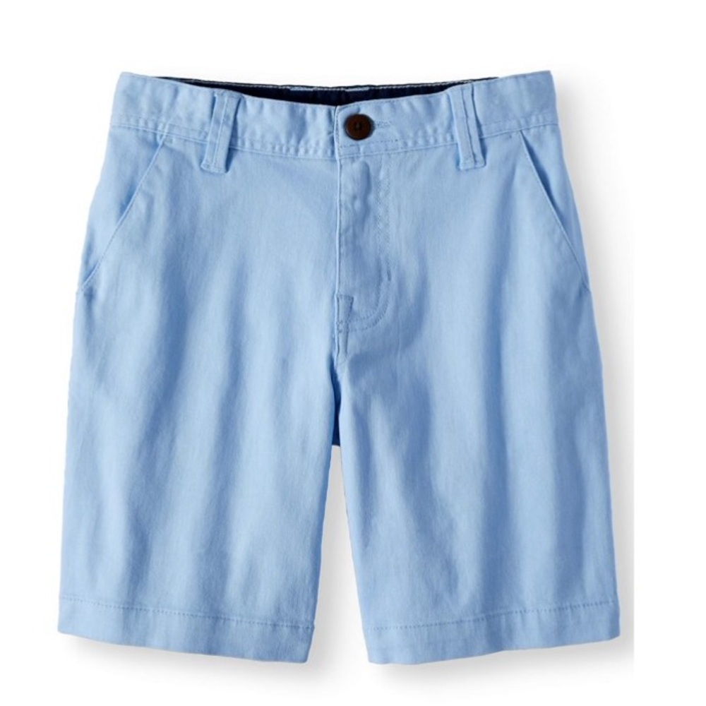 Big Boy’s light blue flat front Stretch‎ Adjustable Waist preppy shorts size 16